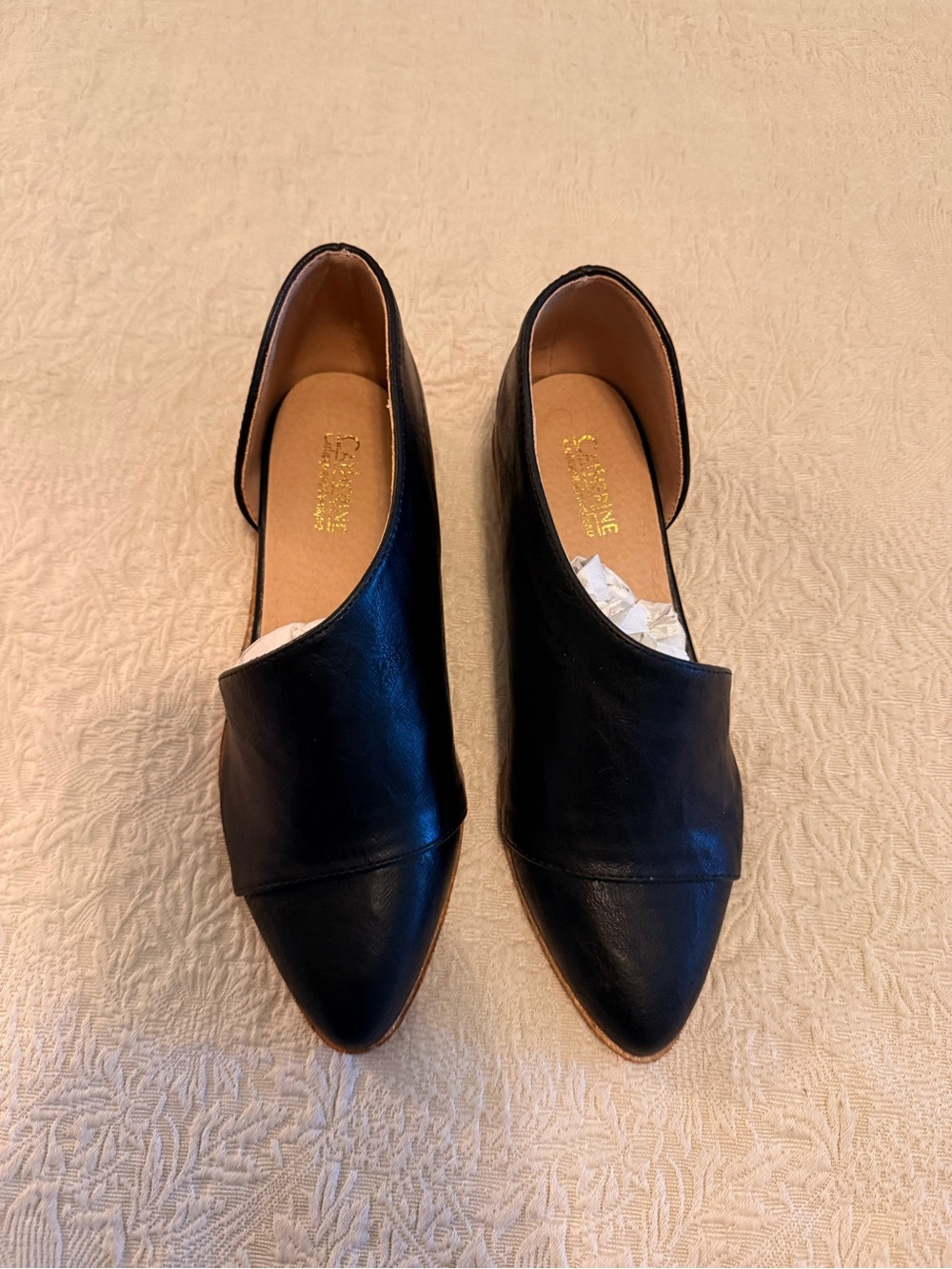 Black Pointed Toe Slip-On Mules